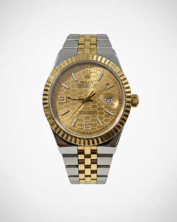 Two-Tone Gold and Silver Luxury Watch – Rolex Inspired Design
