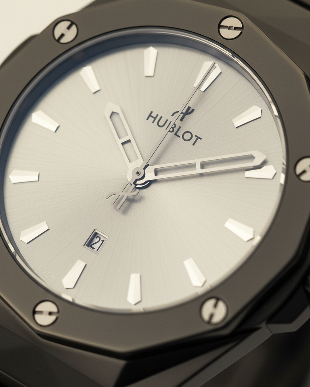 Premium Hublot-Style Charcoal Chain Timepiece