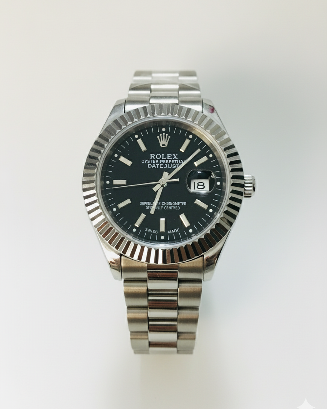 Rolex Oyster Perpetual Date just – Stainless Steel Black Dial (Quartz Movement)