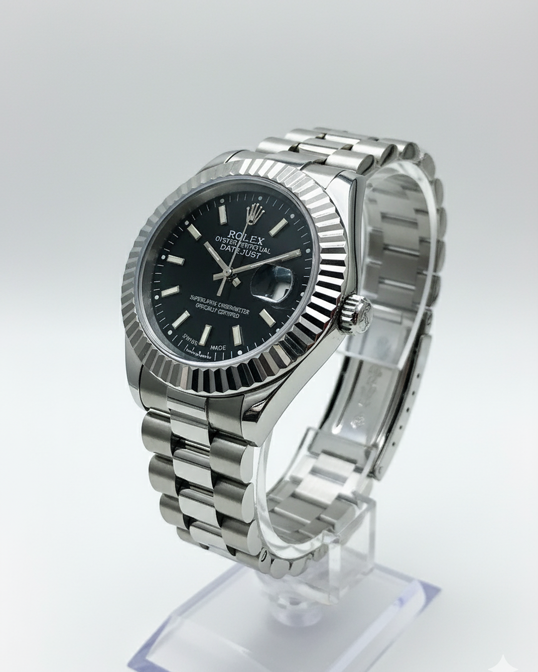 Rolex Oyster Perpetual Date just – Stainless Steel Black Dial (Quartz Movement)