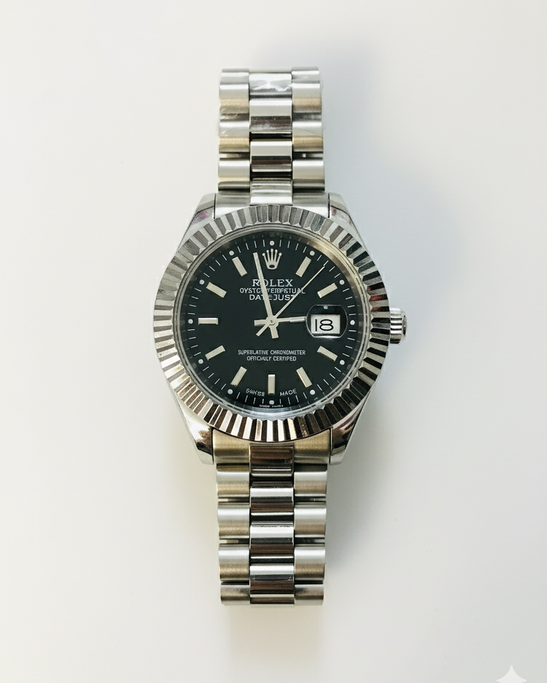 Rolex Oyster Perpetual Date just – Stainless Steel Black Dial (Quartz Movement)