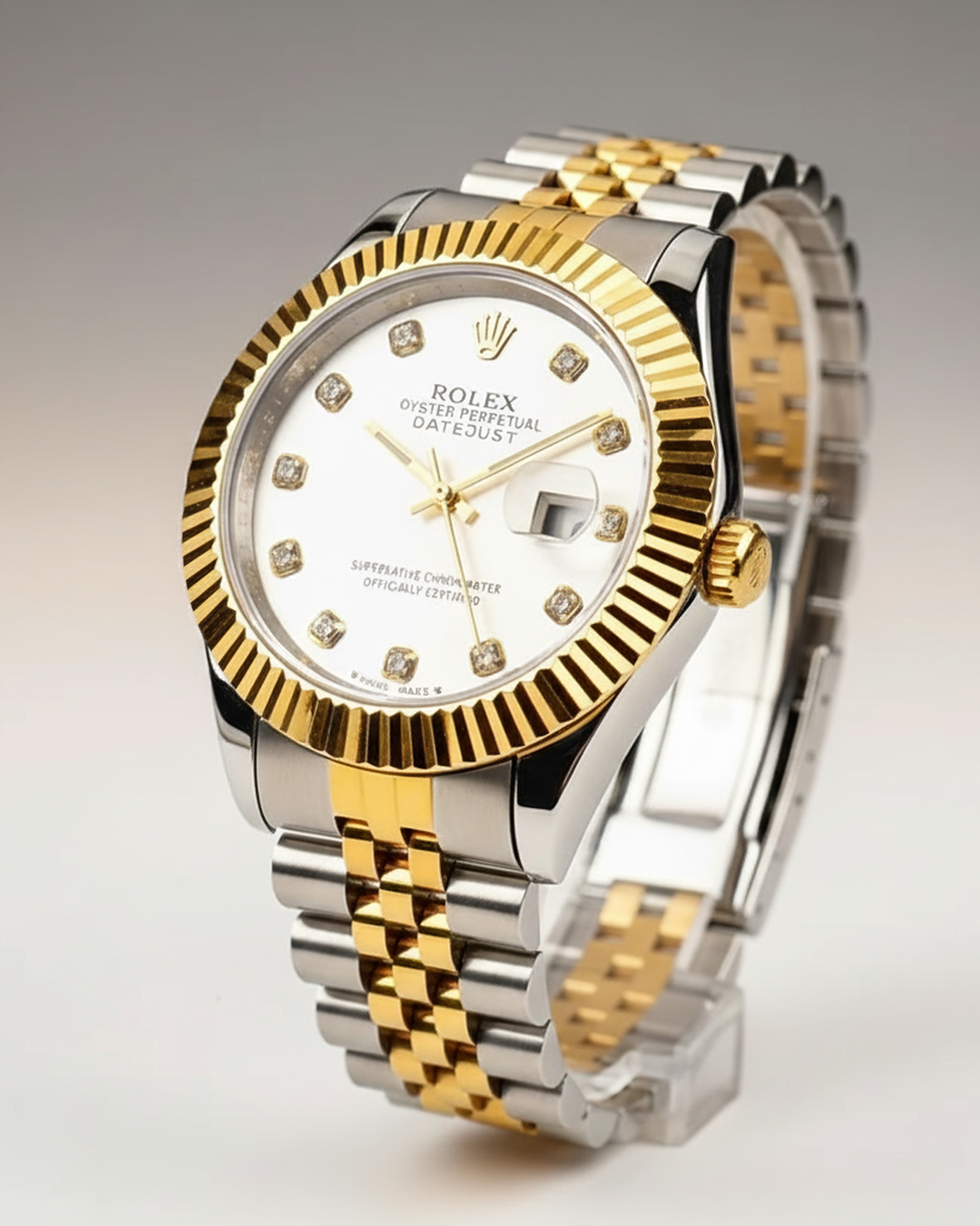 Rolex Oyster Perpetual Date just – Two-Tone Gold & Stainless Steel with Diamond Markers