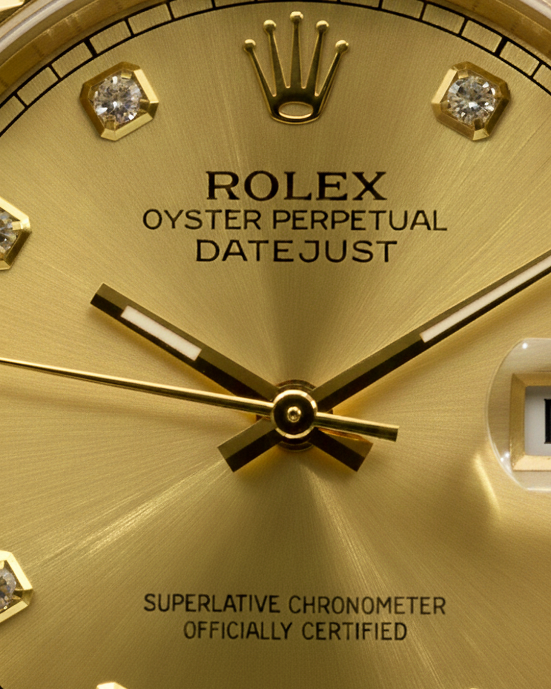 Premium Gold Stainless-Steel Watch with Diamond Dial – Rolex Inspired