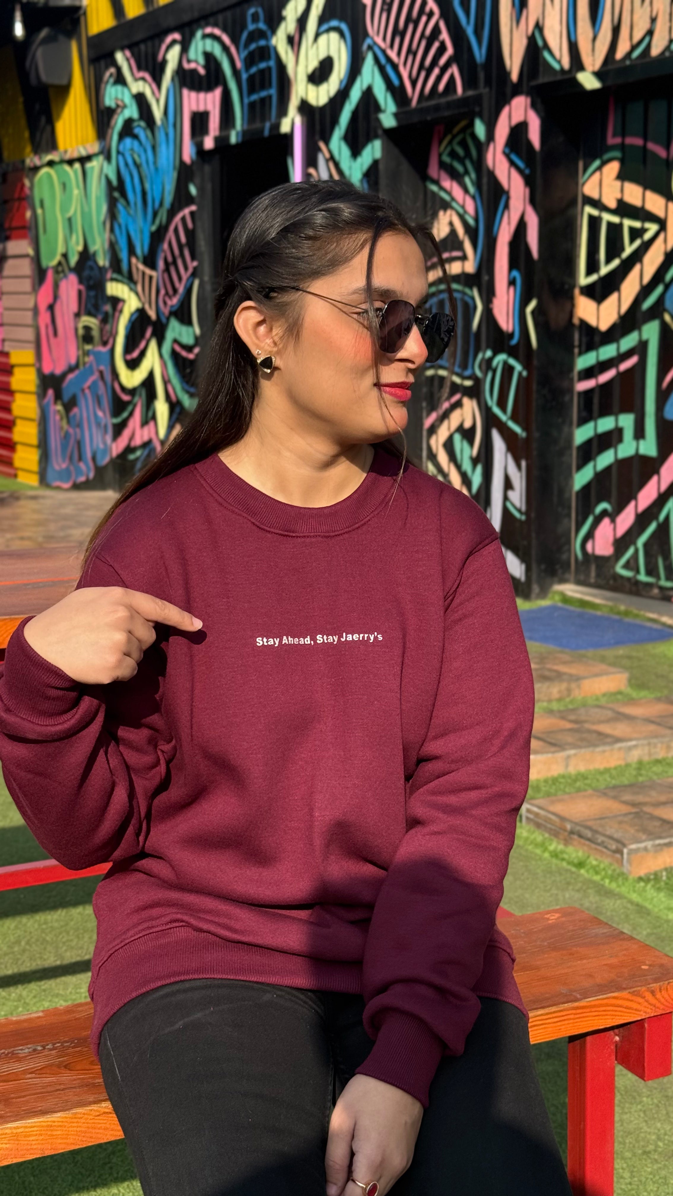 Stay Ahead, Stay Jaerry's - Maroon Sweatshirt